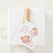 Waterverf roze ballonnen teddybeer Baby shower Bedankjes Labels (In situ)