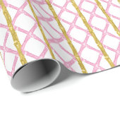Waterverf Roze Bamboe Cadeaupapier (Rol Hoek)