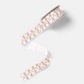 Waterverf Roze Bamboe Grosgrain Lint (Achterkant)