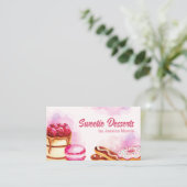 Waterverf Roze bankbakkerij Visitekaartje (Staand voorkant)