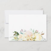 Waterverf Roze Beige Bloemige Trouwdetails Kaart (Achterkant)