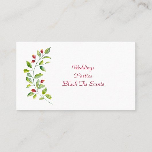 Waterverf Roze Berry Visitekaartje (Achterkant)