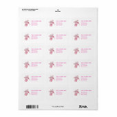 Waterverf Roze bessen girly aangepaste naam Busine Etiket (Full Sheet)