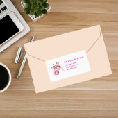 Waterverf Roze bessen girly aangepaste naam Busine Etiket