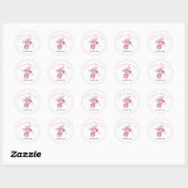 Waterverf Roze bessen girly Aangepaste naam Ronde Sticker (Vel)