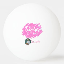 Waterverf Roze Beste Leraar ter Wereld Foto  Pingpongbal