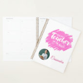 Waterverf Roze Beste Leraar ter Wereld Foto Planner (Display)