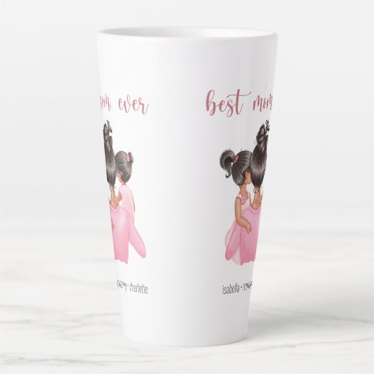 Waterverf Roze Beste mama ooit op maat Latte Mok (Voorkant)