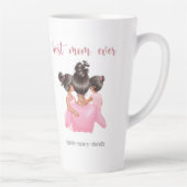 Waterverf Roze Beste mama ooit op maat Latte Mok (Rechts)