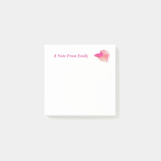 Waterverf Roze Betta Vis Post-it® Notes (Voorkant)