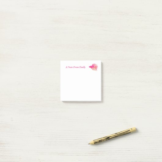 Waterverf Roze Betta Vis Post-it® Notes (Op bureau)