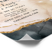 Waterverf Roze Black Gold Salon Grand Opening Poster (Hoek)