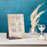 Waterverf Roze Black Gold Salon Price Menu Plaque Fotoplaat<br><div class="desc">Waterverf Roze Black Gold Salon Price Menu Plaque. Elegant blush roze waterverf goudmarmer met handschrift geschreven stijl kalligrafie professionele prijsservices menu. Perfect voor make-up artiesten,  haarstylists,  cosmetologen en nog veel meer!</div>