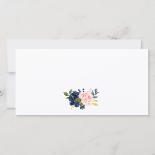 Waterverf Roze Blauw Bloemen Goud Cadeaubon (Achterkant)