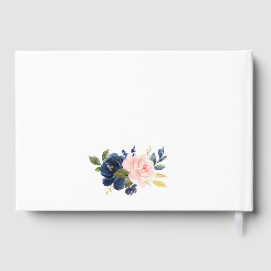 Waterverf Roze Blauw Bloemen Quinceanera Gastenboek (Achterkant)