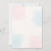 Waterverf roze blauw cupcake gender reveal party kaart (Achterkant)