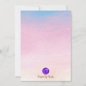 Waterverf Roze & Blauw Gender onthullen Uitnodigin Kaart (Achterkant)