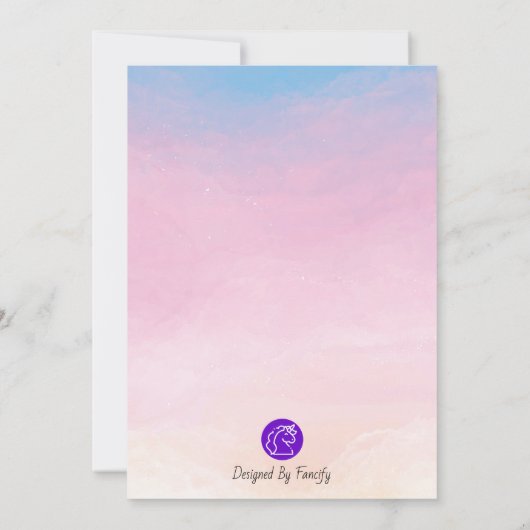 Waterverf Roze & Blauw Gender onthullen Uitnodigin Kaart (Achterkant)