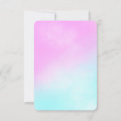 Waterverf Roze Blauw Geslacht Hij of zij Kaart (Achterkant)