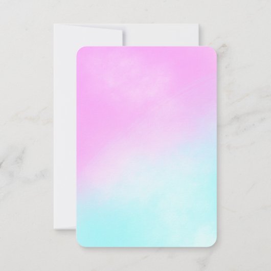 Waterverf Roze Blauw Geslacht Hij of zij Kaart (Achterkant)