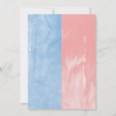 Waterverf Roze + Blauw geslacht onthullen Baby sho Kaart (Achterkant)