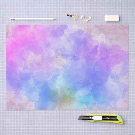 Waterverf Roze Blauw Paars 15X20-decoupage Tissuepapier (Craft)