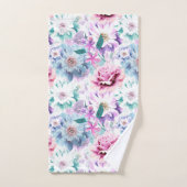 Waterverf roze, blauwe bloemen. bad handdoek (Handdoek)