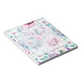 Waterverf roze, blauwe bloemen. notitieblok (Schuin)