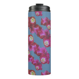 Waterverf Roze & Blauwe Bloemige Thermische Tumble Thermosbeker