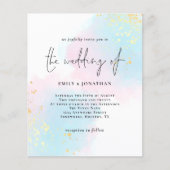 Waterverf roze blauwe bruiloft uitnodiging (Voorkant)