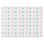 Waterverf Roze, blauwe en gouden wintersneeuwvlokk Tafelkleed