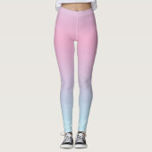 Waterverf Roze Blauwe Leggings (Voorkant)