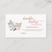 Waterverf Roze Blauwe Luier Raffle Baby shower Informatiekaartje (Voorkant)
