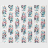 Waterverf Roze Blauwe Notenkraker Cadeaupapier (Vlak)