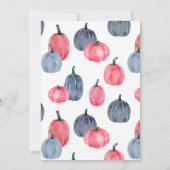 Waterverf Roze Blauwe Pompoenen Rozen Kaart (Achterkant)