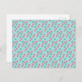 Waterverf Roze Blauwgroen Briefkaart (Voorkant / Achterkant)