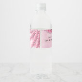 Waterverf Roze Blauwgroen Dinosaurus 1e. verjaarda Waterfles Etiket (Achterkant)