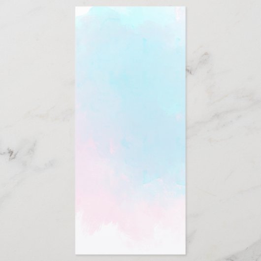 Waterverf Roze Blauwgroen Goud Confetti Bruiloft Menu (Achterkant)