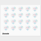 Waterverf Roze Blauwgroen Goud Confetti Trouwgunst Hart Sticker (Vel)