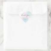 Waterverf Roze Blauwgroen Goud Confetti Trouwgunst Hart Sticker (Tas)