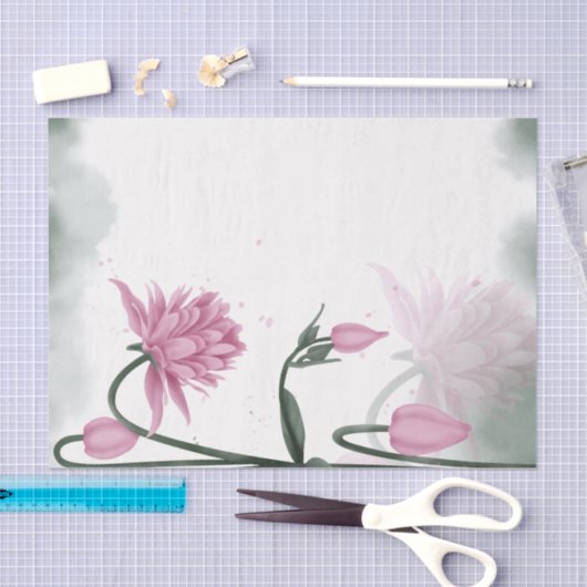 Waterverf Roze bleekbloem ontkoppeling Tissuepapier (Craft)