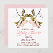 Waterverf roze bloeiend hondenhout | BABY SHOWER (Voorkant / Achterkant)