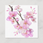 Waterverf roze bloeiende bloesems informatiekaartje (Achterkant)