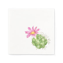 Waterverf Roze Bloeiende Cactus