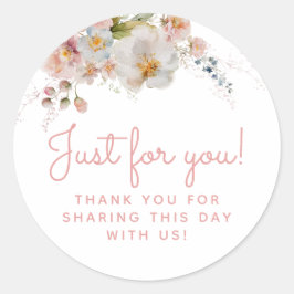 Waterverf Roze Bloem Achteraf Favoriet Ronde Sticker