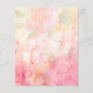 Waterverf Roze Bloem Achtergrond Flyer