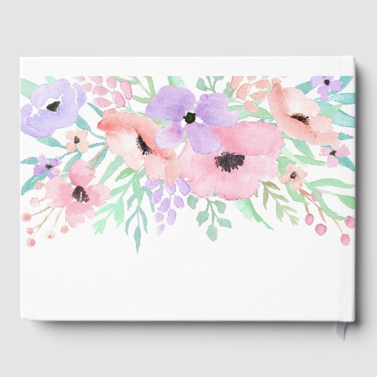 Waterverf Roze Bloem Begrafenis Guest Book Gastenboek (Achterkant)