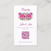 Waterverf Roze Bloem Boeket-Bruiloft Registry- Visitekaartje (Voorkant)