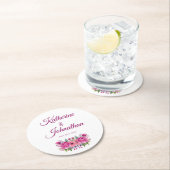 Waterverf Roze Bloem Boeket-Papier Onderzetter (Insitu)