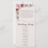 Waterverf Roze Bloem Bruiloft Evenement Programma (Achterkant)